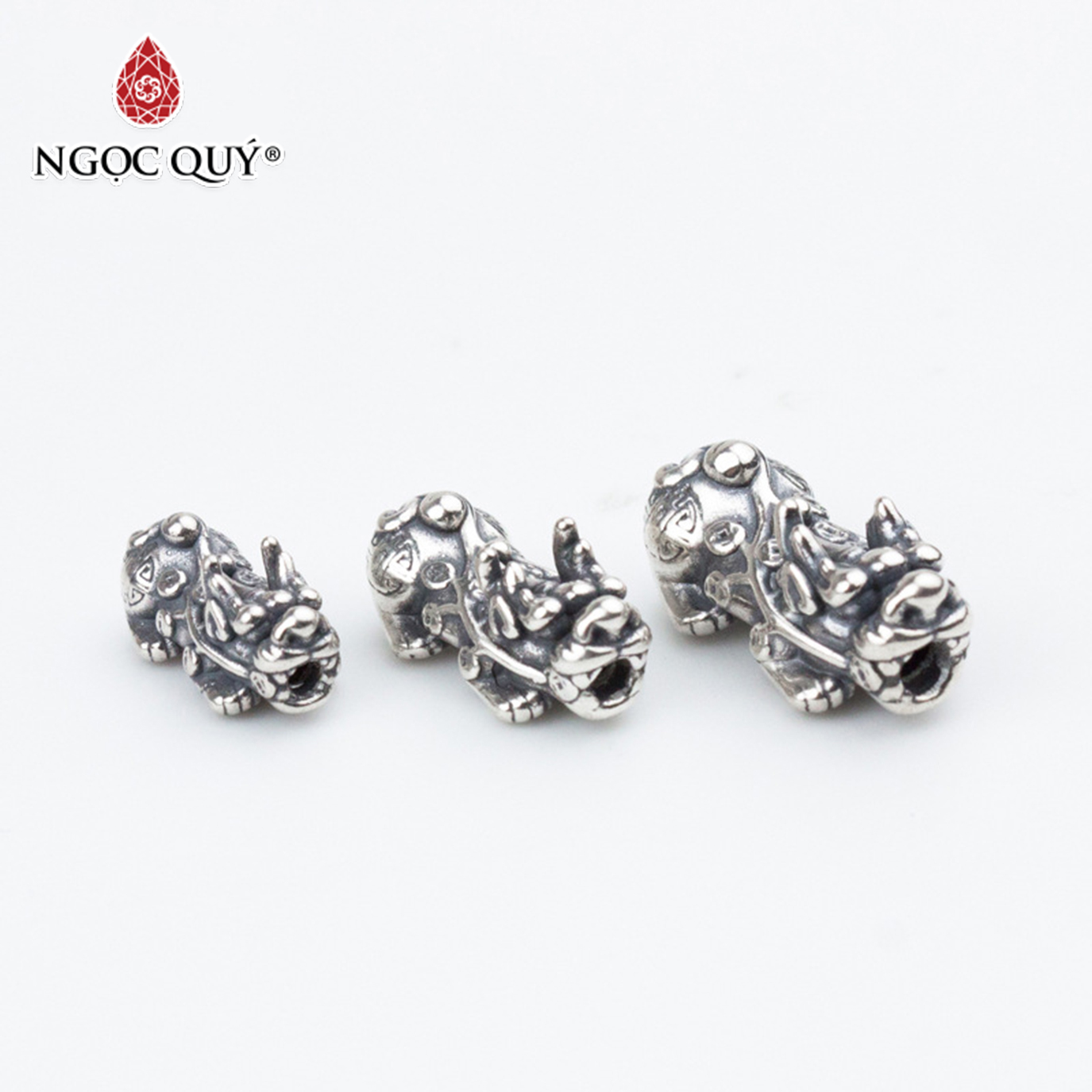 [HCM]Charm bạc hình tỳ hưu - Ngọc Qúy Gemstones