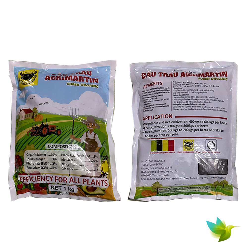 Phân Bón Hữu Cơ Đầu Trâu Agrimartin - Super Organic - #045A# - 1kg