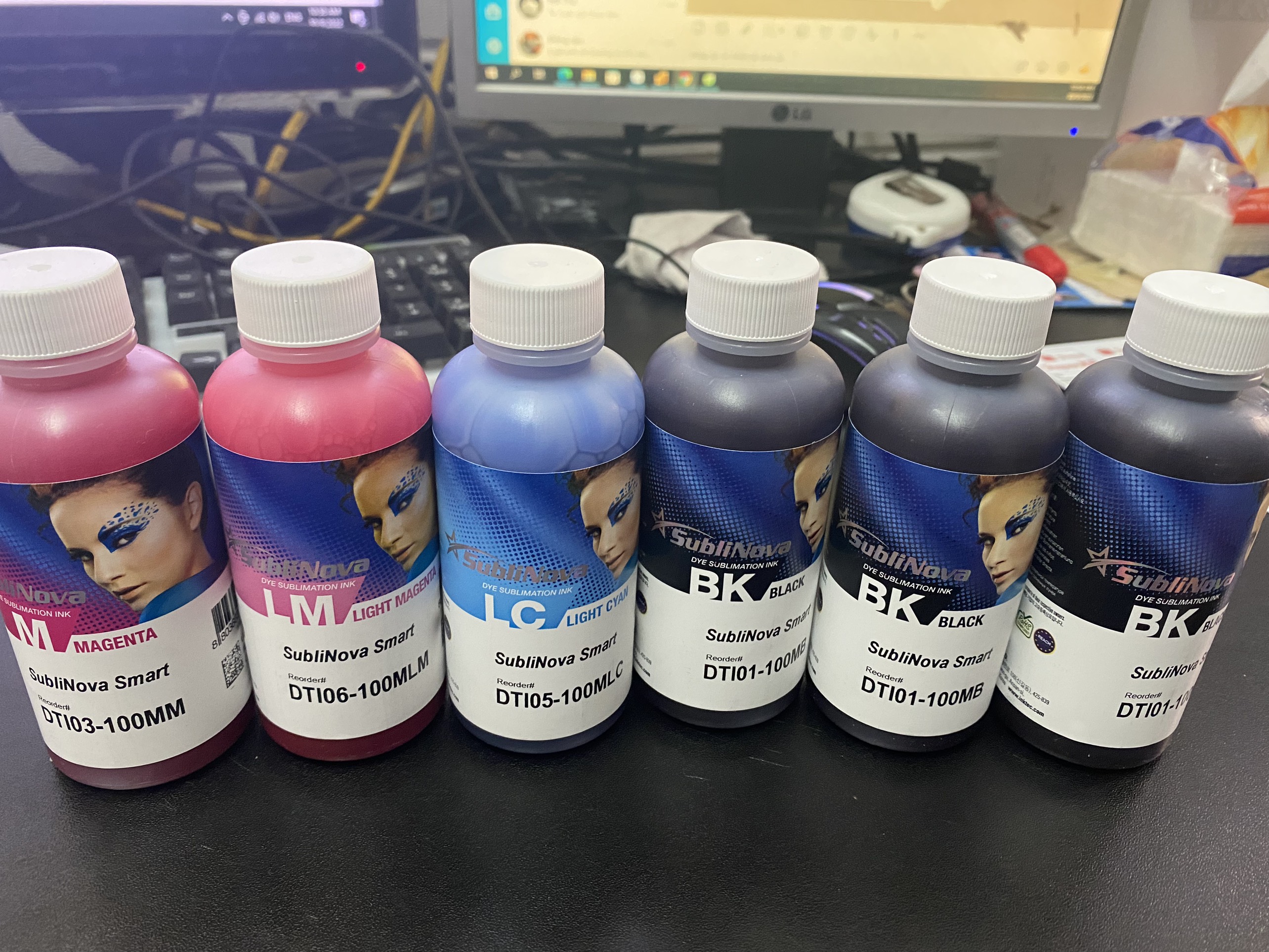 Combo 6 Chai Mực In Chuyển Nhiệt Inktec 100Ml