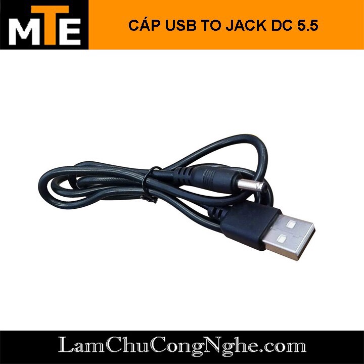 Cáp USB to Jack DC 5.5x2.1mm Đực