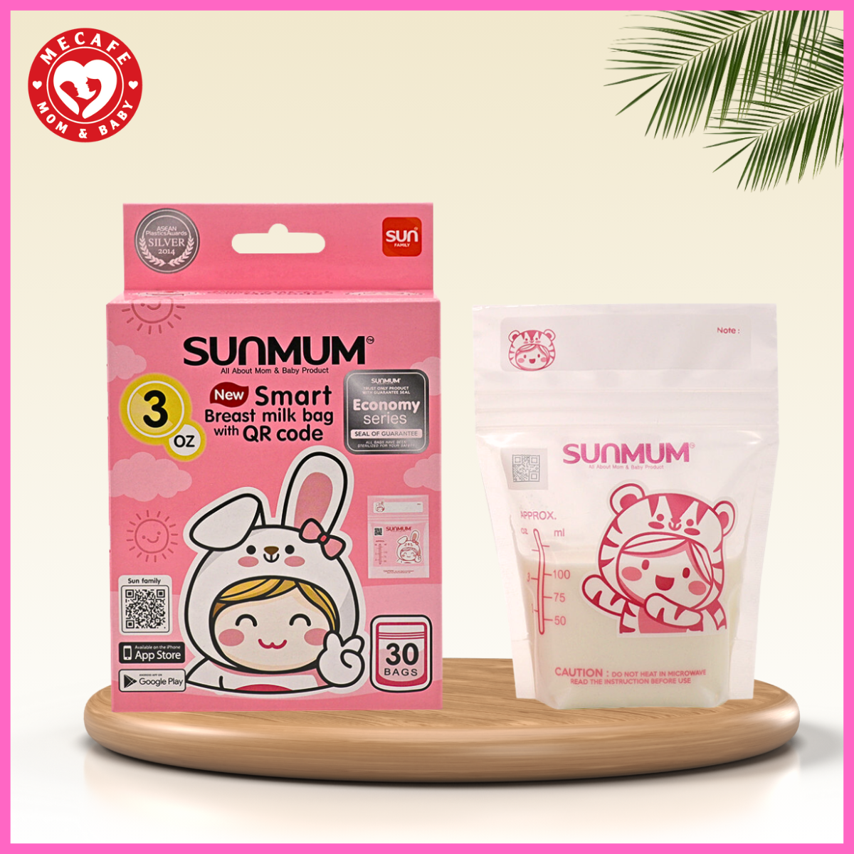 Túi trữ sữa sunmum mini 100ml Thái Lan 3 khoá zip (mẫu mới)