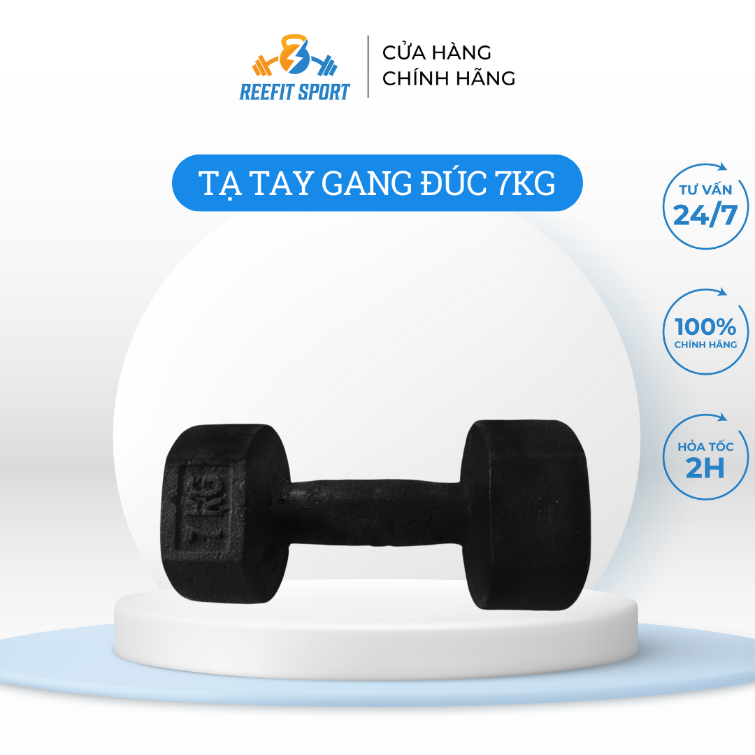 Tạ tay gang đúc nguyên khối 7kg