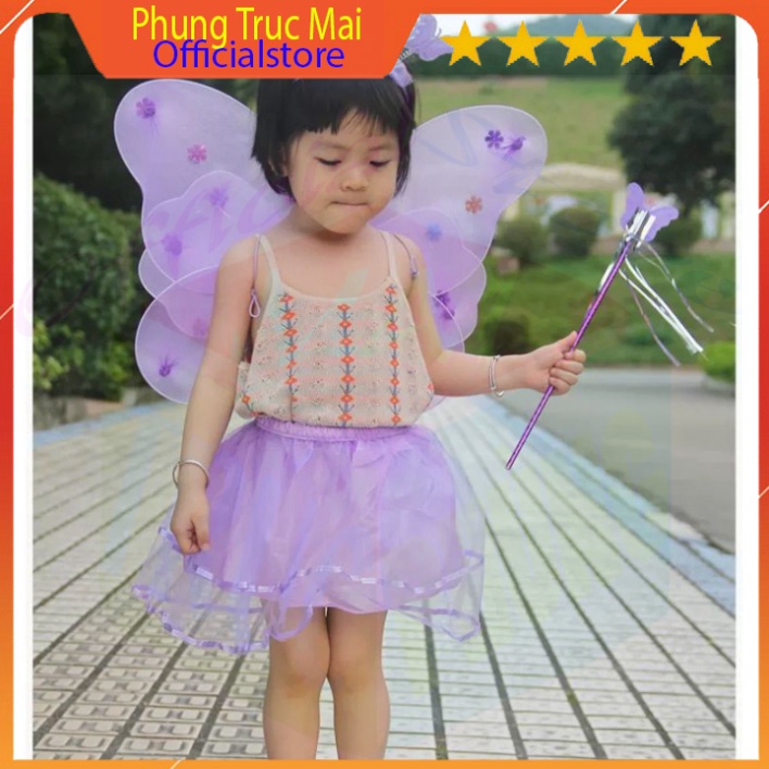 Bộ váy cánh tiên cánh bướm thời thượng có đèn cho bé