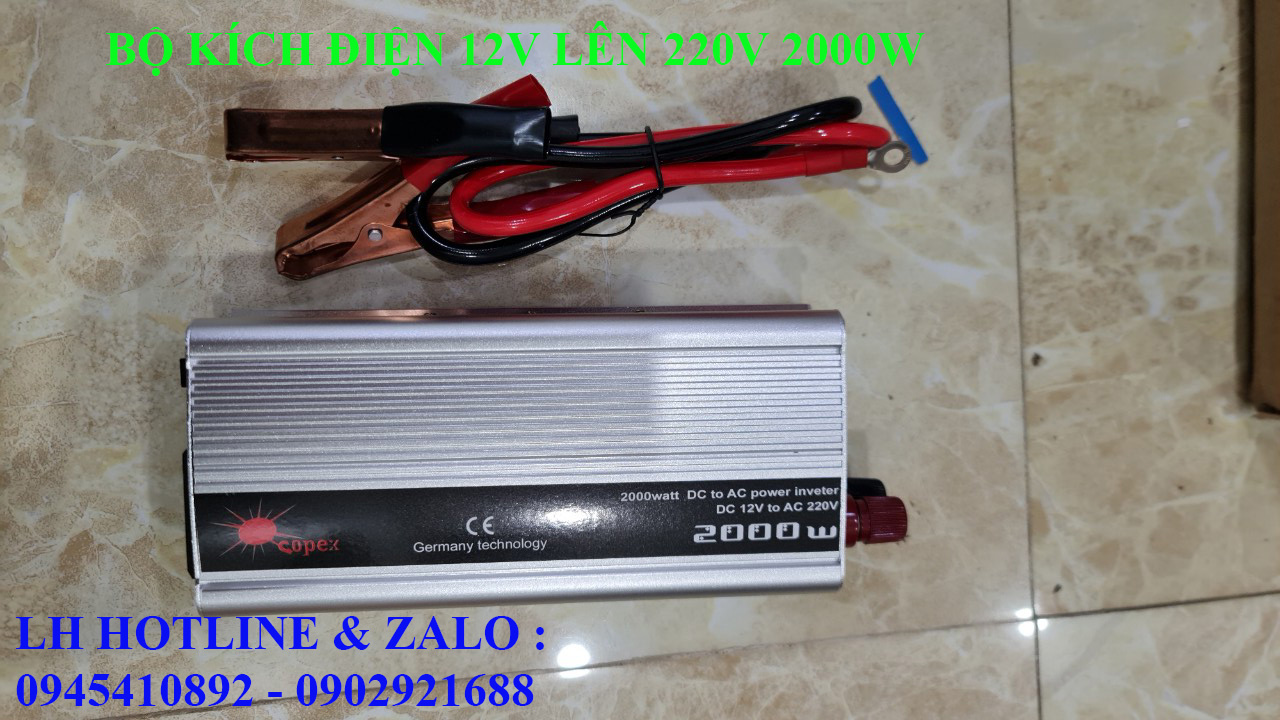 Bộ kích điện 12v lên 220V 2200W