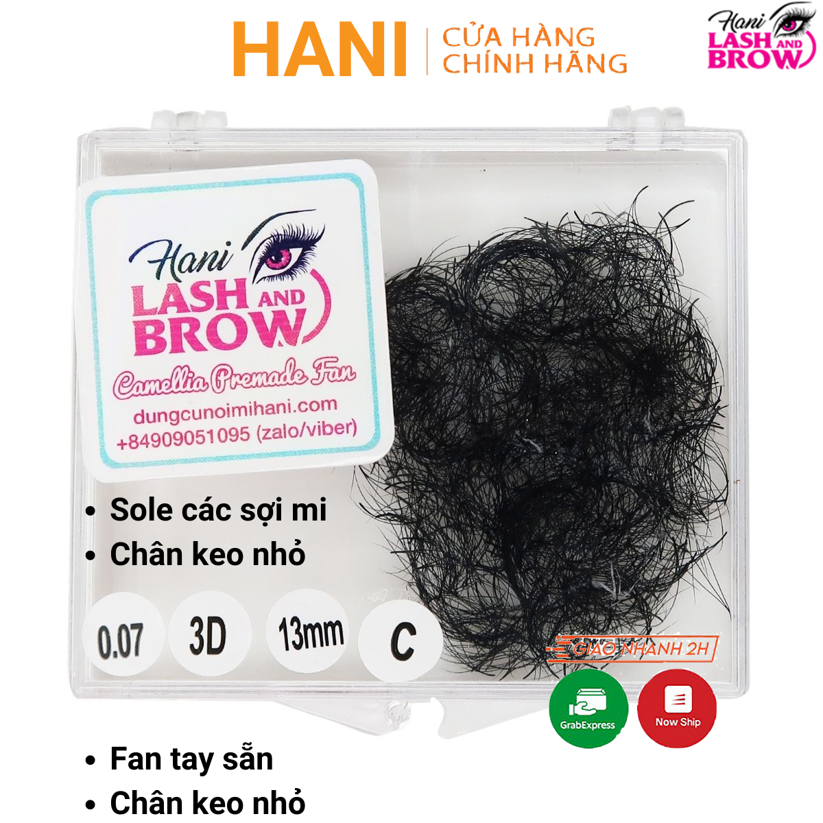 Lông mi hoa hồng đen 3d camellia tạo fan sẵn , sole giữa các sợi mi - hani beauty