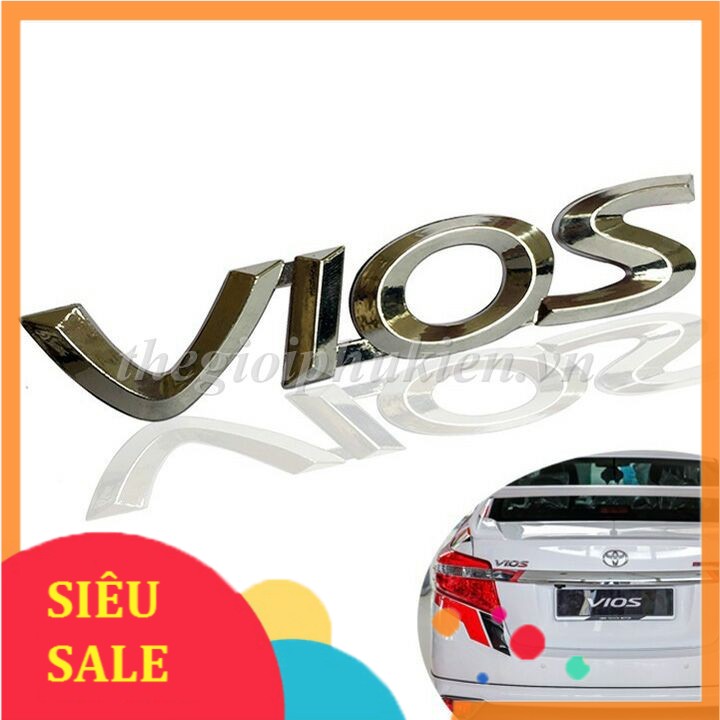 Logo chữ VIOS 3D nổi dán trang trí xe Toyota Vios giá rẻ