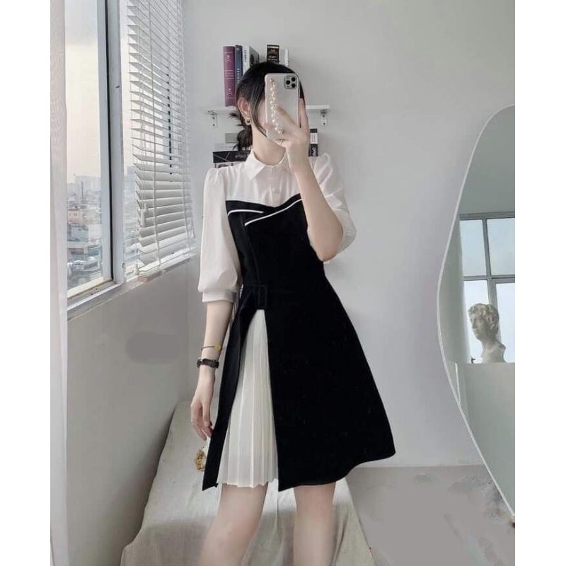 Đầm công sở phối dập li taris dress