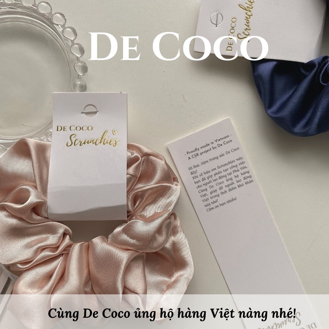 Scrunchies lụa satin, chun buộc tóc decoco.accessories