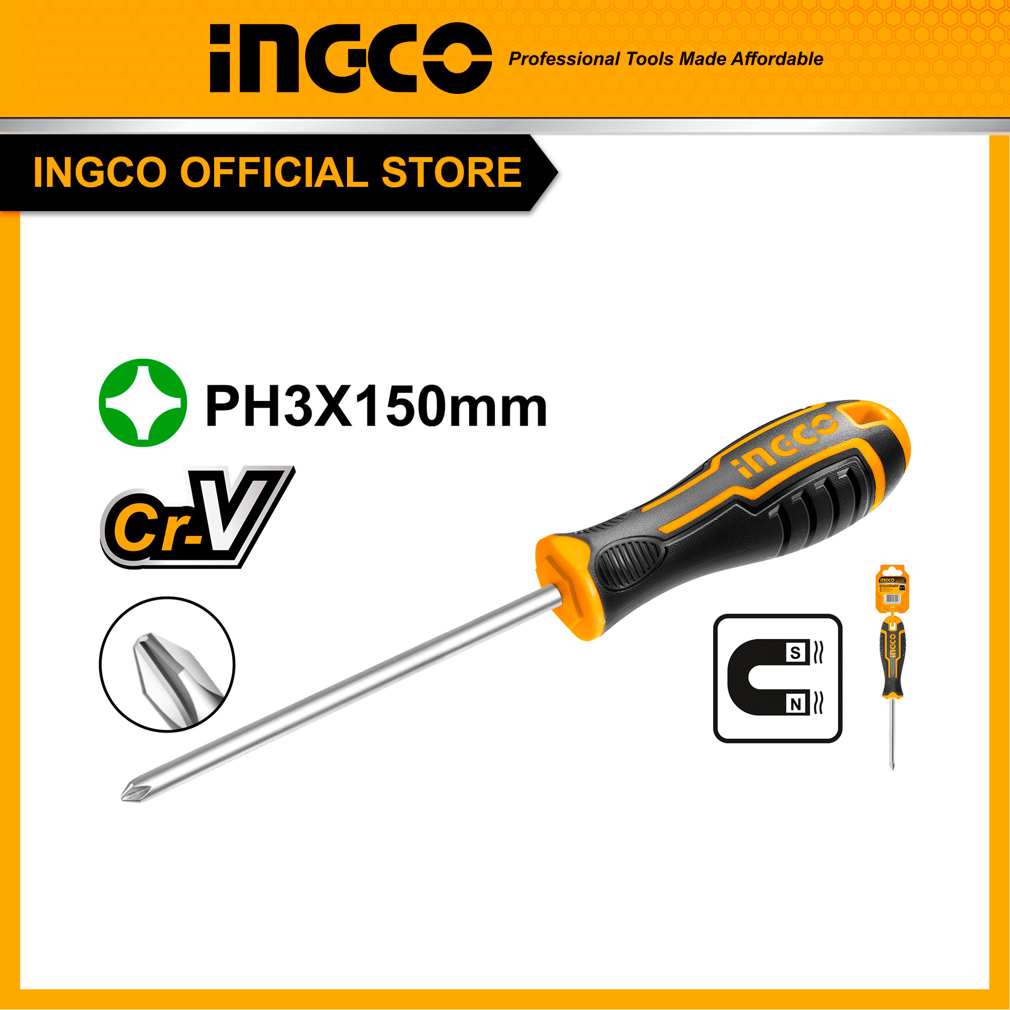 Tua vít bake - dài 150mm/200mm INGCO HSDSPH3150, HSDSPH3200