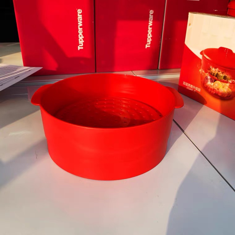 Xửng hấp Tupperware 2 tầng, đế tre chống cháy