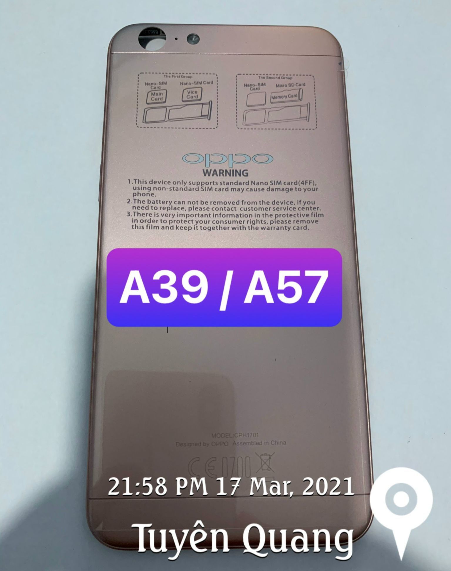 lưng vỏ oppo A39 / A57 lắp chung