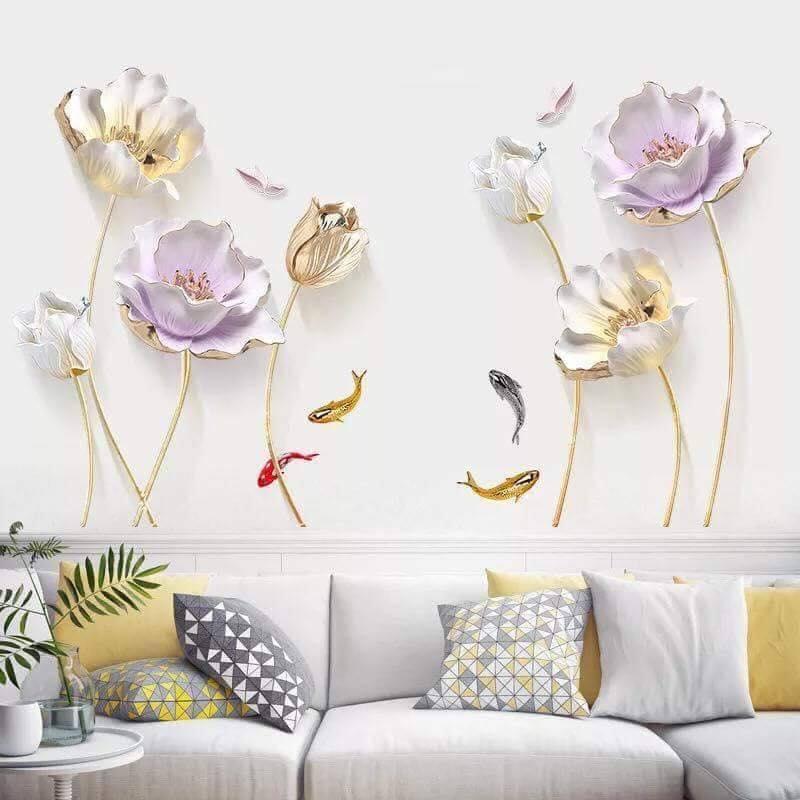 Decal dán tường Hoa sứ trắng- H20-flowerdecal-Scenedecal