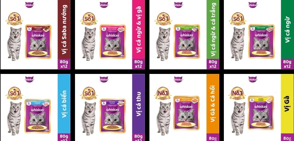 1 thùng 24 gói pate whiskas cho mèo
