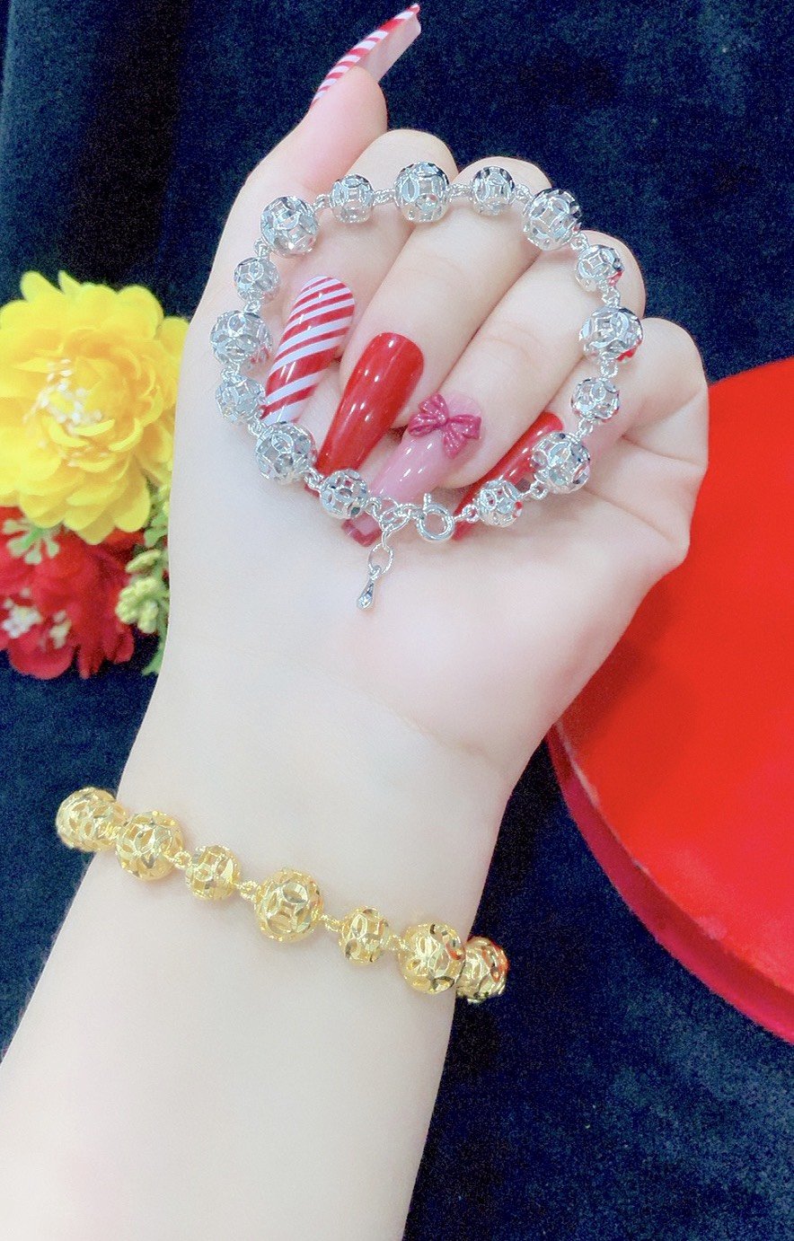Lắc tay nữ bi mạ vàng 18k mẫu mới về cực đẹp 070223