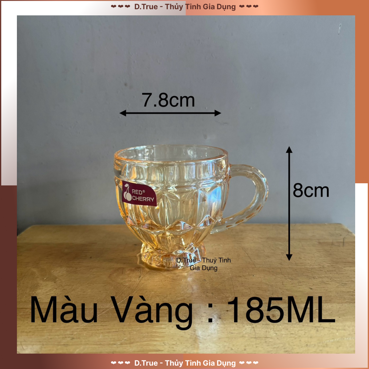 1 Tách Thủy Tinh Kim Cương 185ML (Màu Chọn Theo Phân Loại)