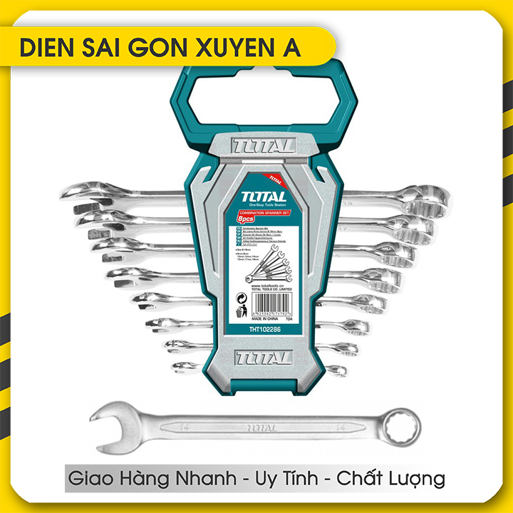 Bộ 8 cờ lê vòng miệng 6-19mm total tht102286