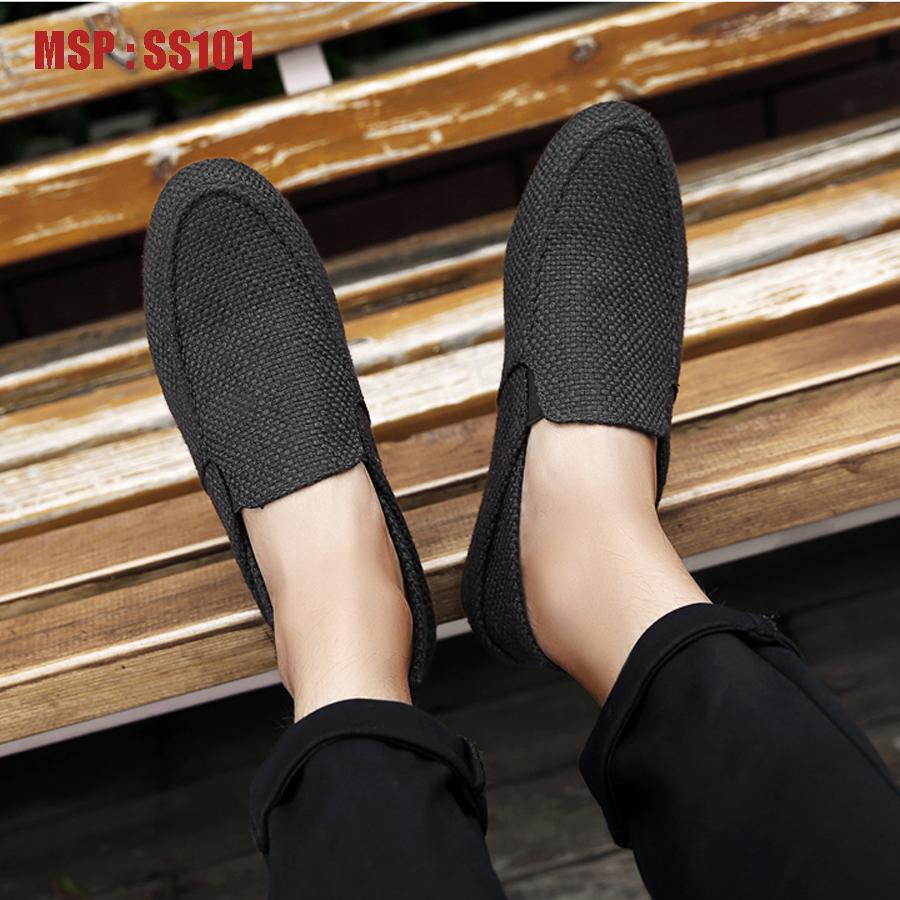 Giày Lười Nam Hàn Quốc Màu Xám Nhạt SS103