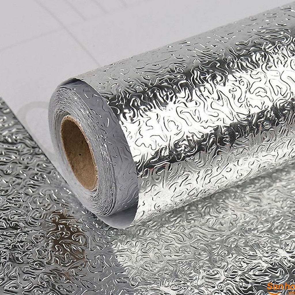 Cuộn Giấy Bạc Dán Bếp Chống Thấm, Chống Cháy (dài 2M,cao 0.6m)