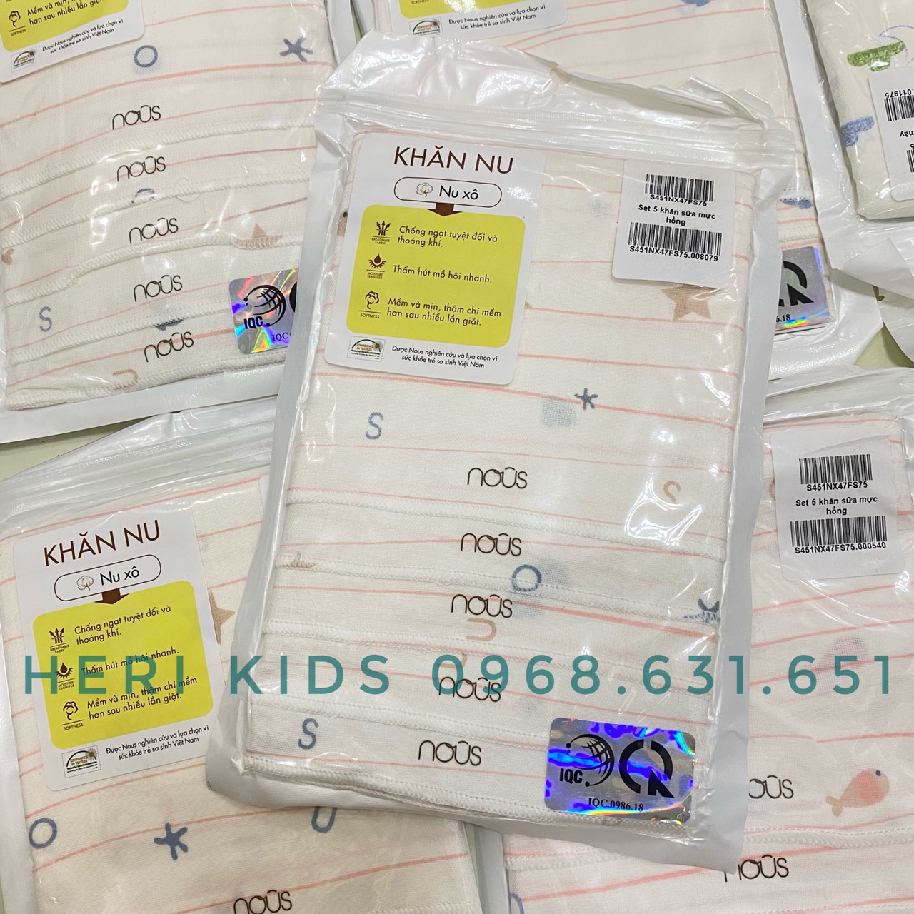 Set 5 khăn sữa Nous cho bé
