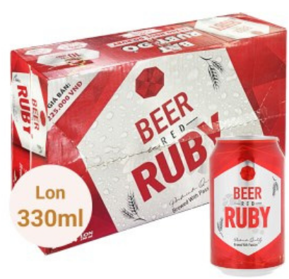 Bia red RUBY lon 330ml