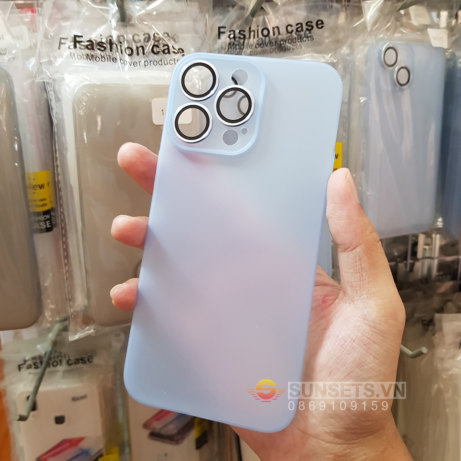 Ốp lưng iPhone 11/ 11 Pro/ 12/ 13/ 14 Pro Max nhám siêu mỏng bảo vệ camera