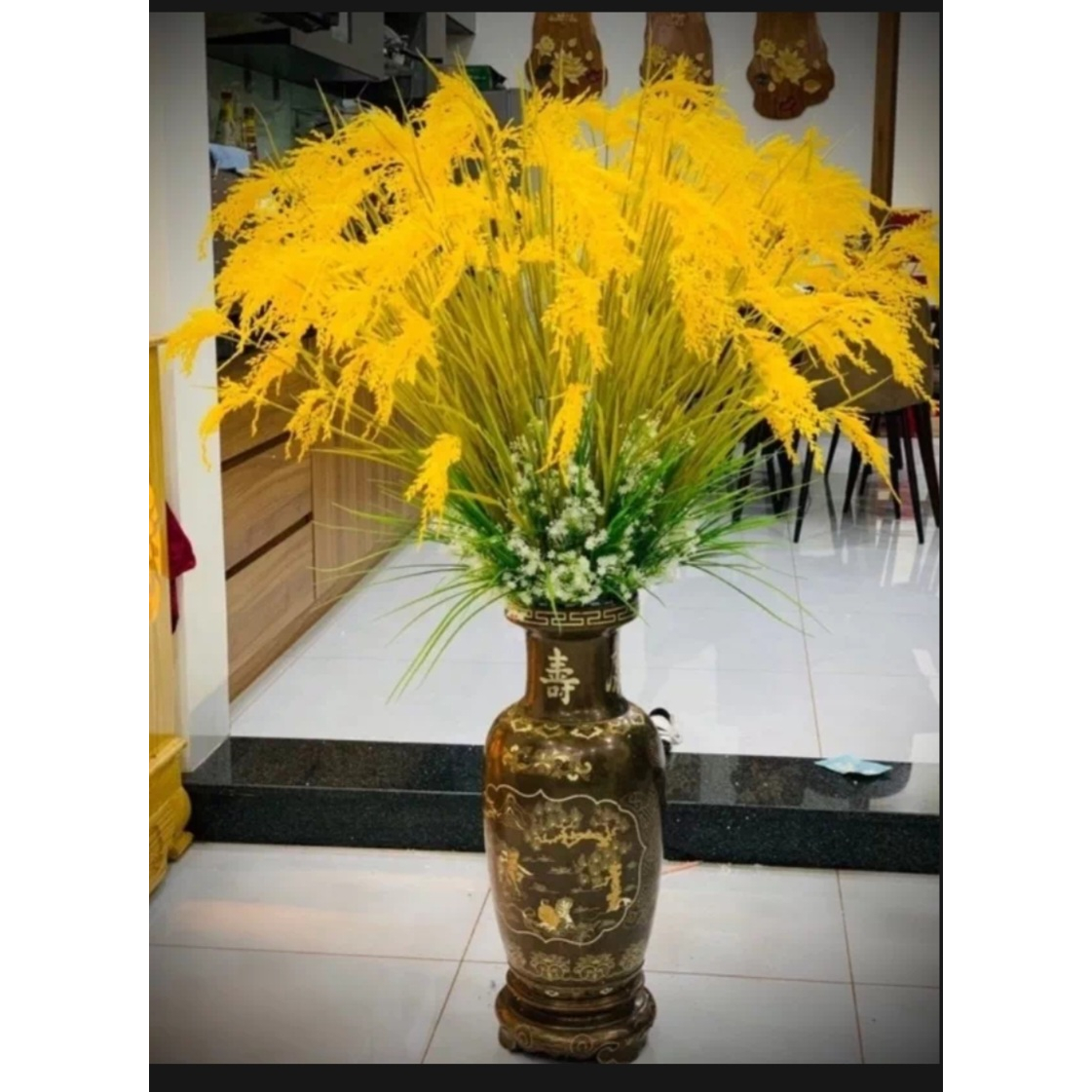 LÚA GIẢ. CÂY LÚA GIẢ 2 MÀU XANH ,VÀNG ( CAO 70CM)