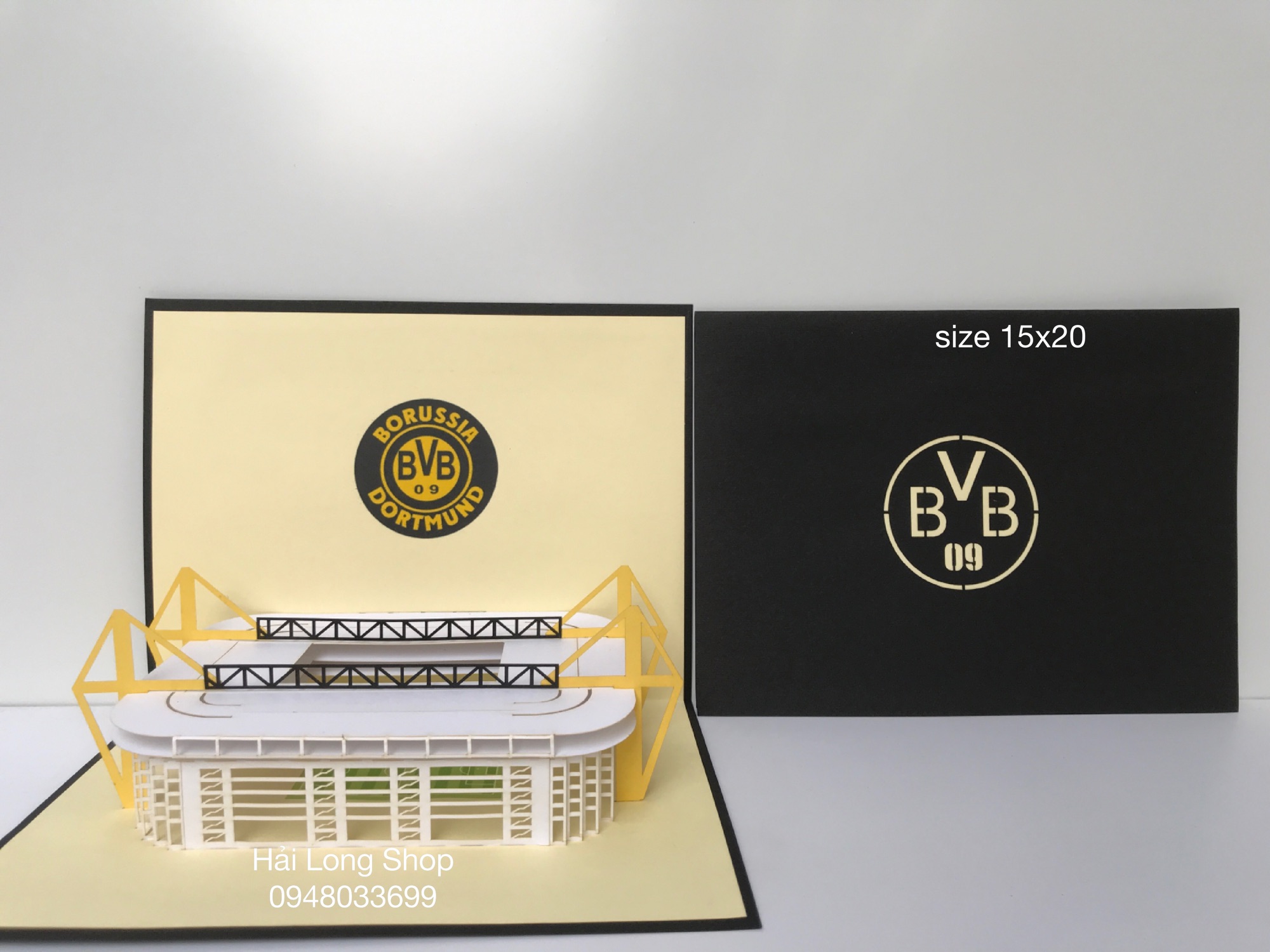 Sân Bóng BVB 09 - Stadium  - Thiệp 3D ( mở 90 độ )