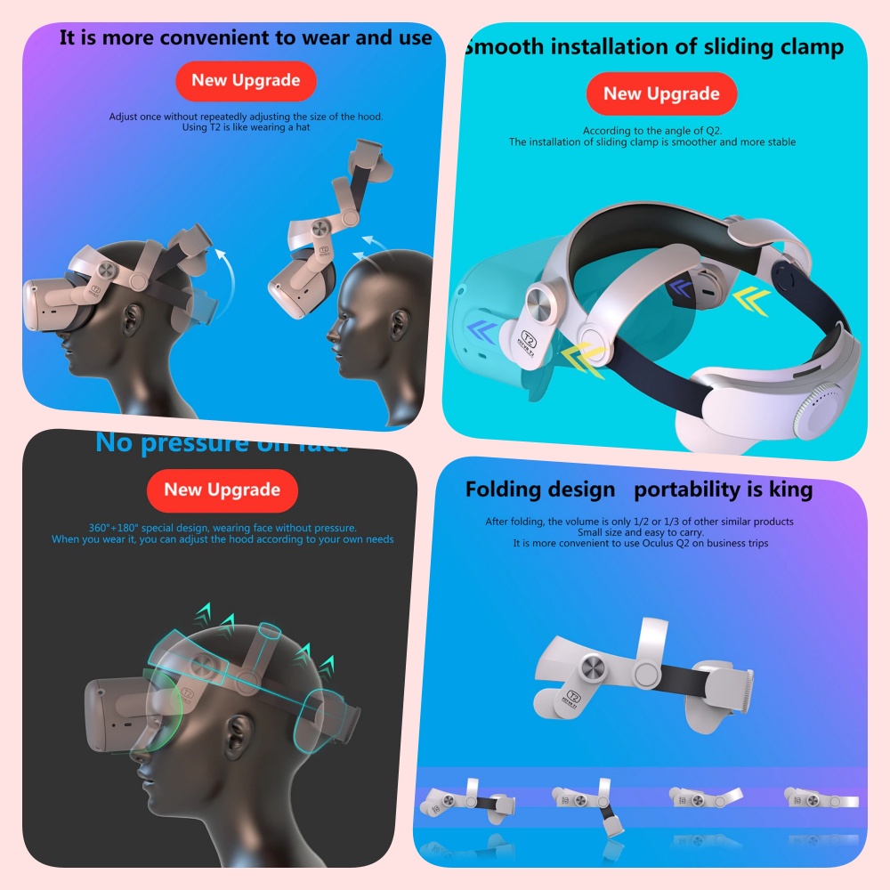 Replacement strap set for Oculus Quest 2 glasses - Fiit Vr T2