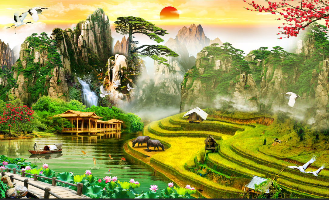 Tranh  3d sơn thủy size nhỏ