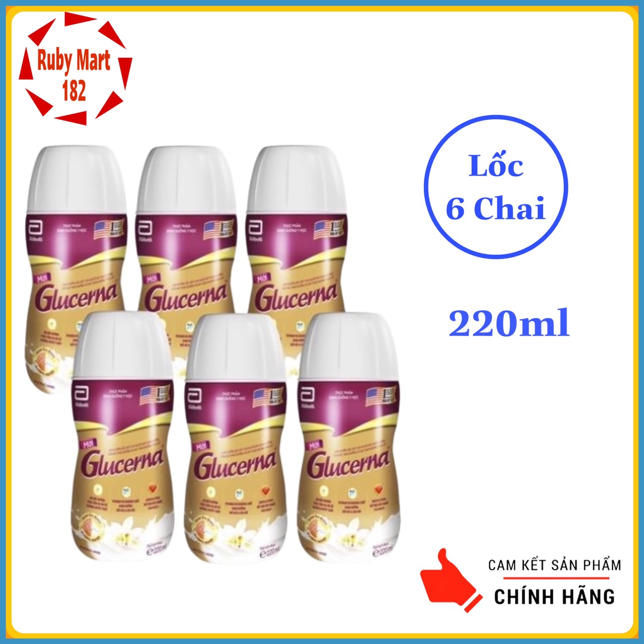 Lốc 6 chai sữa glucerna pha sẵn 220ml