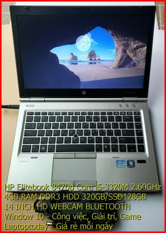Bảng giá Laptop HP Elitebook 8470p Core i5-3320M 4GB RAM 320GB Window 10 - Màu Bạc - Siêu bền- Laptoptoday Phong Vũ