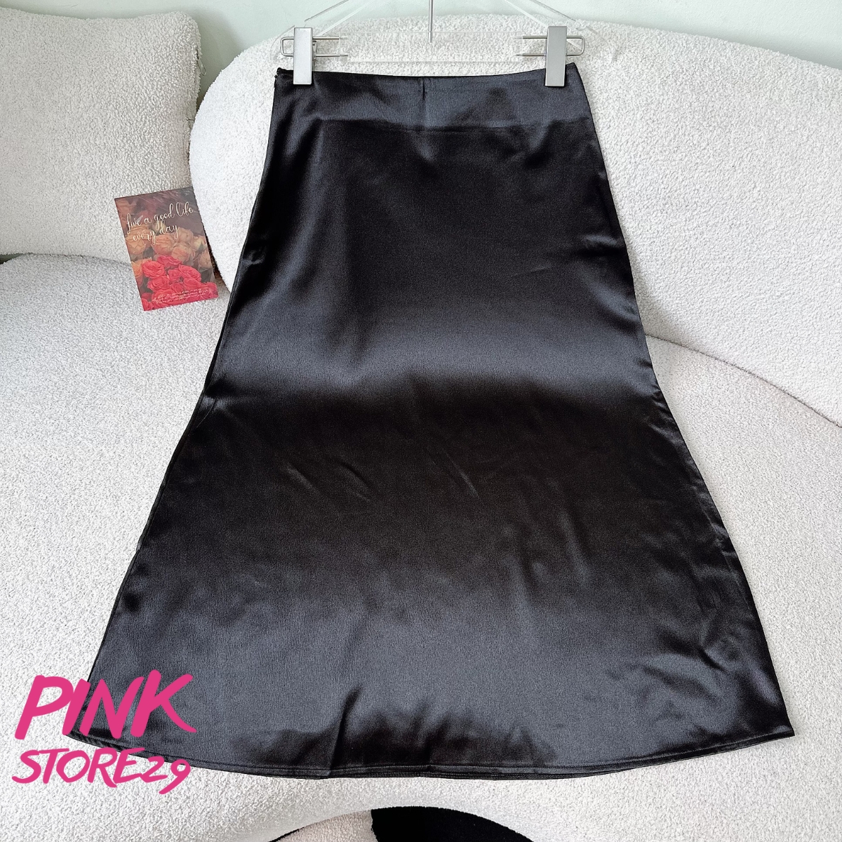Chân Váy Lụa Dáng Dài PINKSTORE29 Kiểu Tiểu Thư Sang Chảnh C085