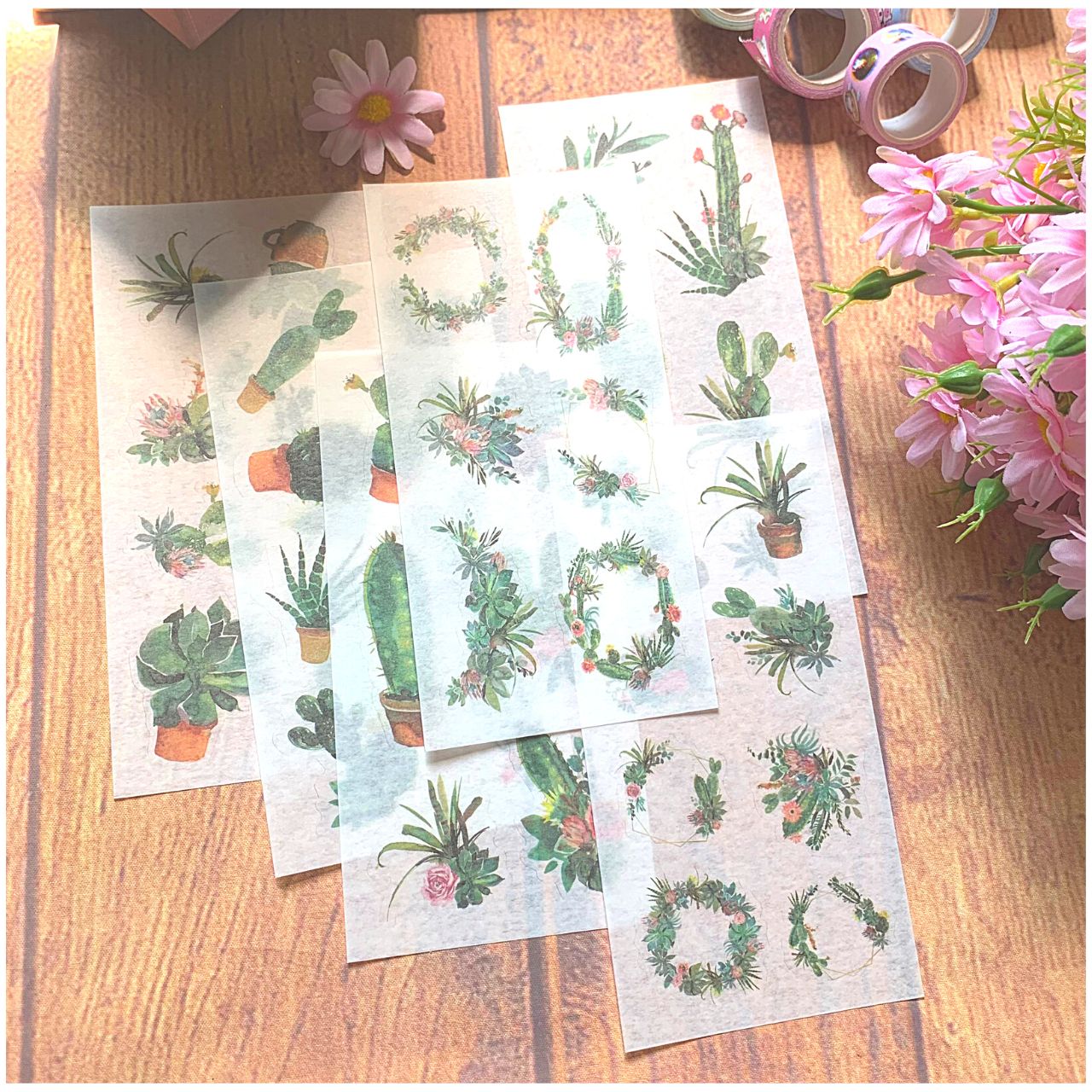 [HCM]Bộ 6 Tấm Sticker Cây Hoa Mini (8x16 cm )