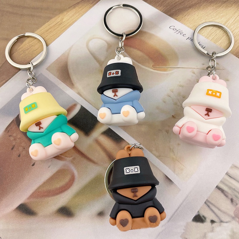 Móc khóa thỏ đội nón đáng yêu,cute