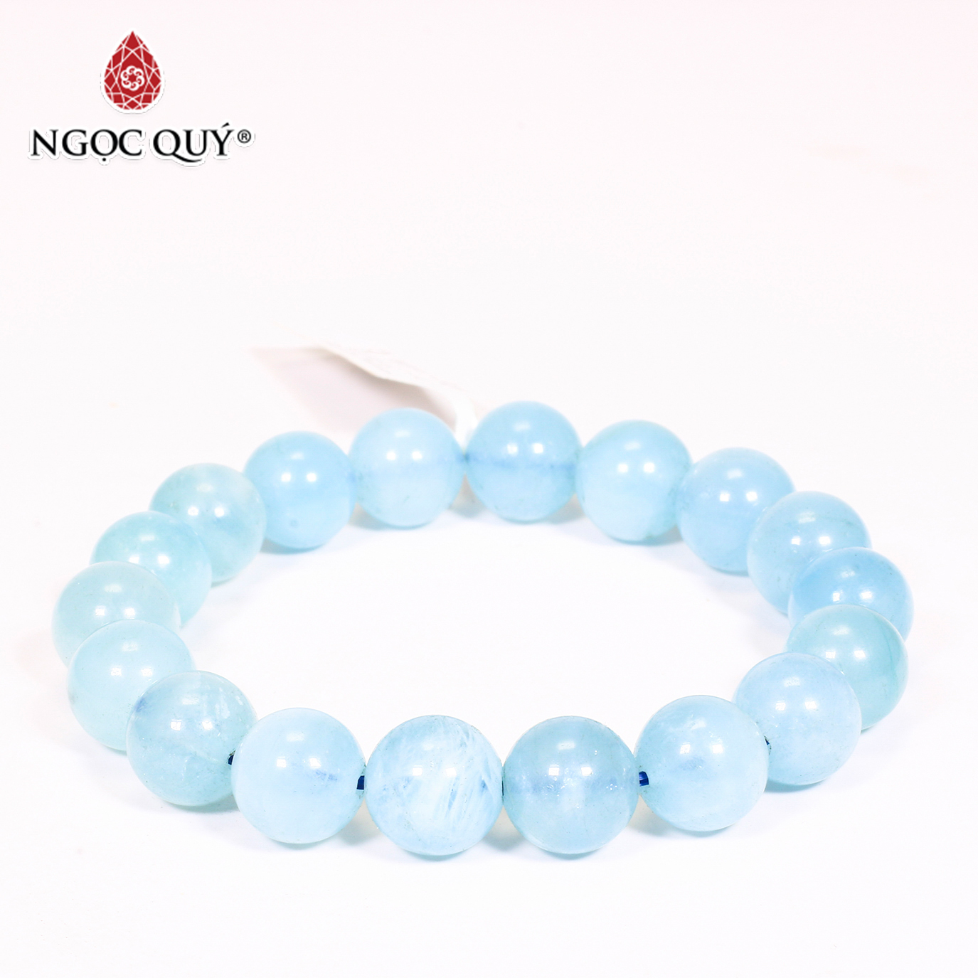 Vòng tay đá aquamrine size hạt 10mm mệnh thủy mộc - Ngọc Quý Gemstones