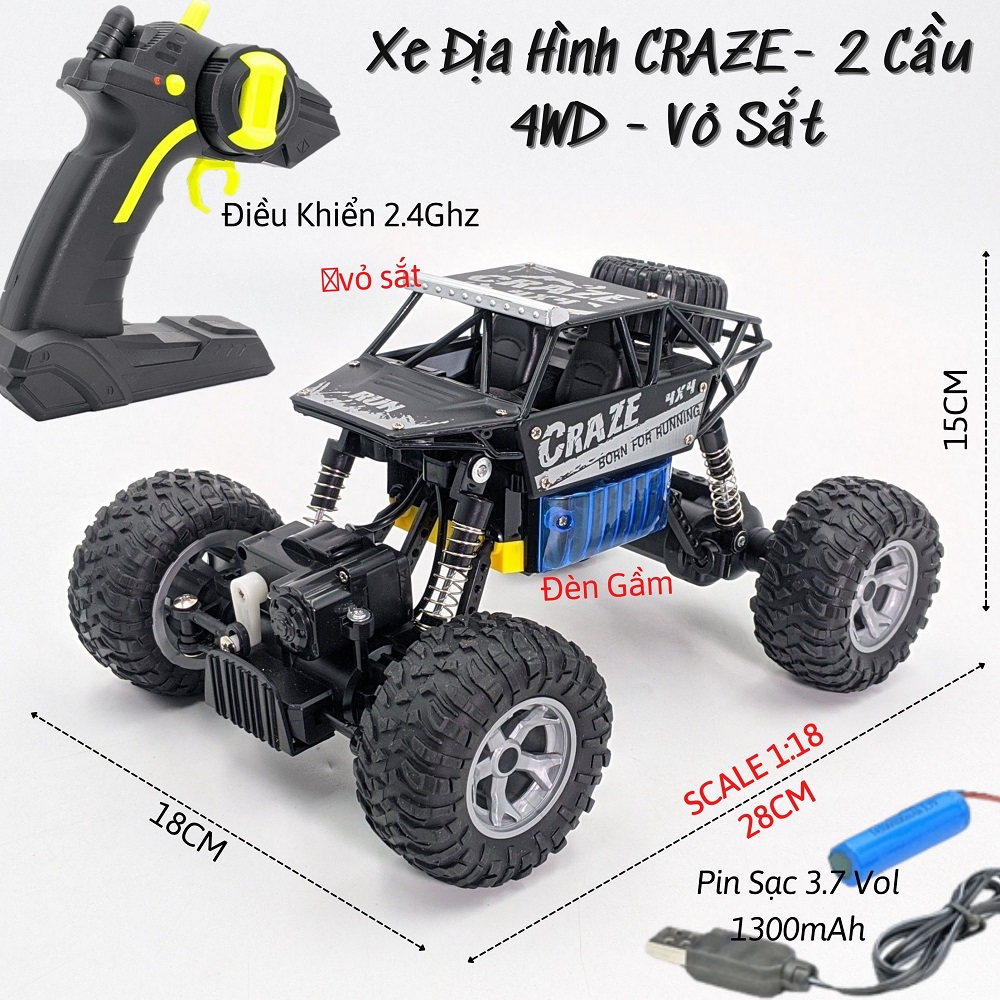 [Hoàn tiền 6%]Xe Địa hình SIÊU HẦM HỐ Vỏ SẮT- Pin Sạc ( Nhiều Mẫu)