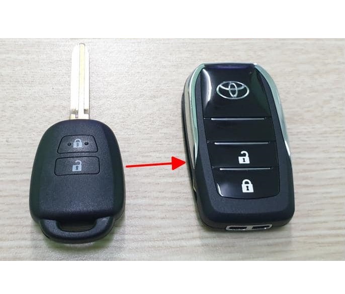 [2 Nút] Vỏ Độ Chìa Khóa Gập Cho Xe Toyota Vios và Innova, Yaris,...