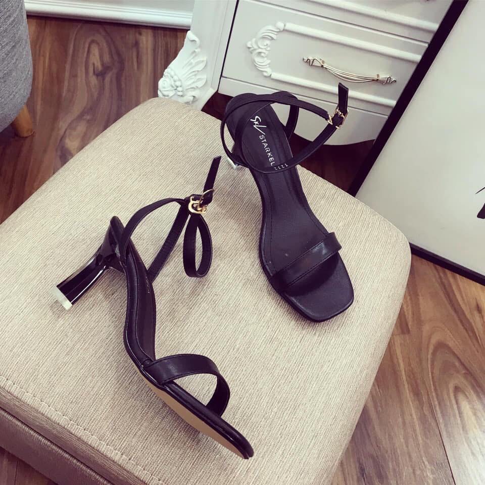 Sandal quai mảnh gót trụ Full màu