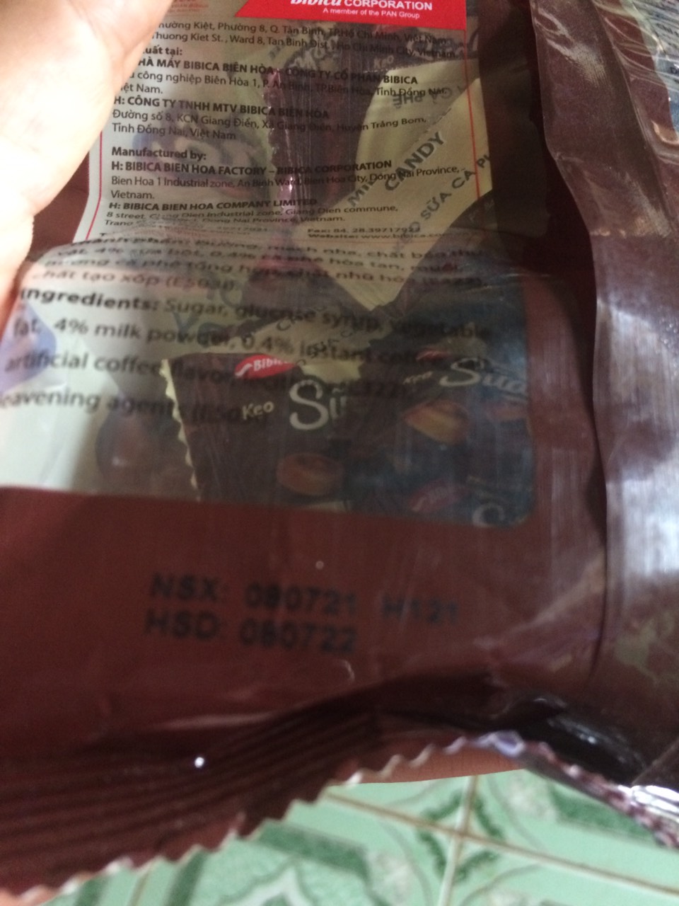 Kẹo sữa cà phê Bibica gói 140g. Date 07.2022