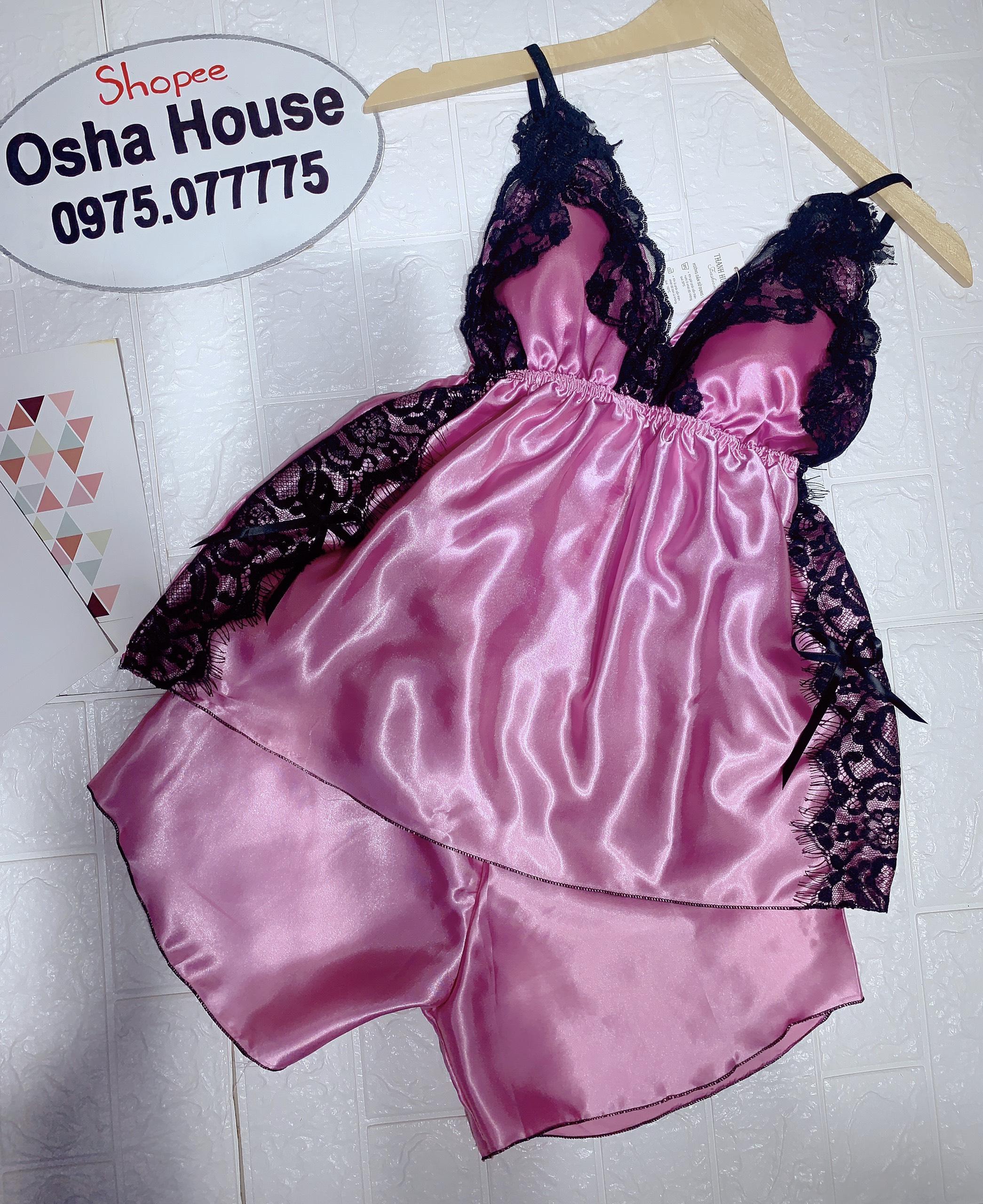Set bộ phi lụa có mút ngực phối ren sexy