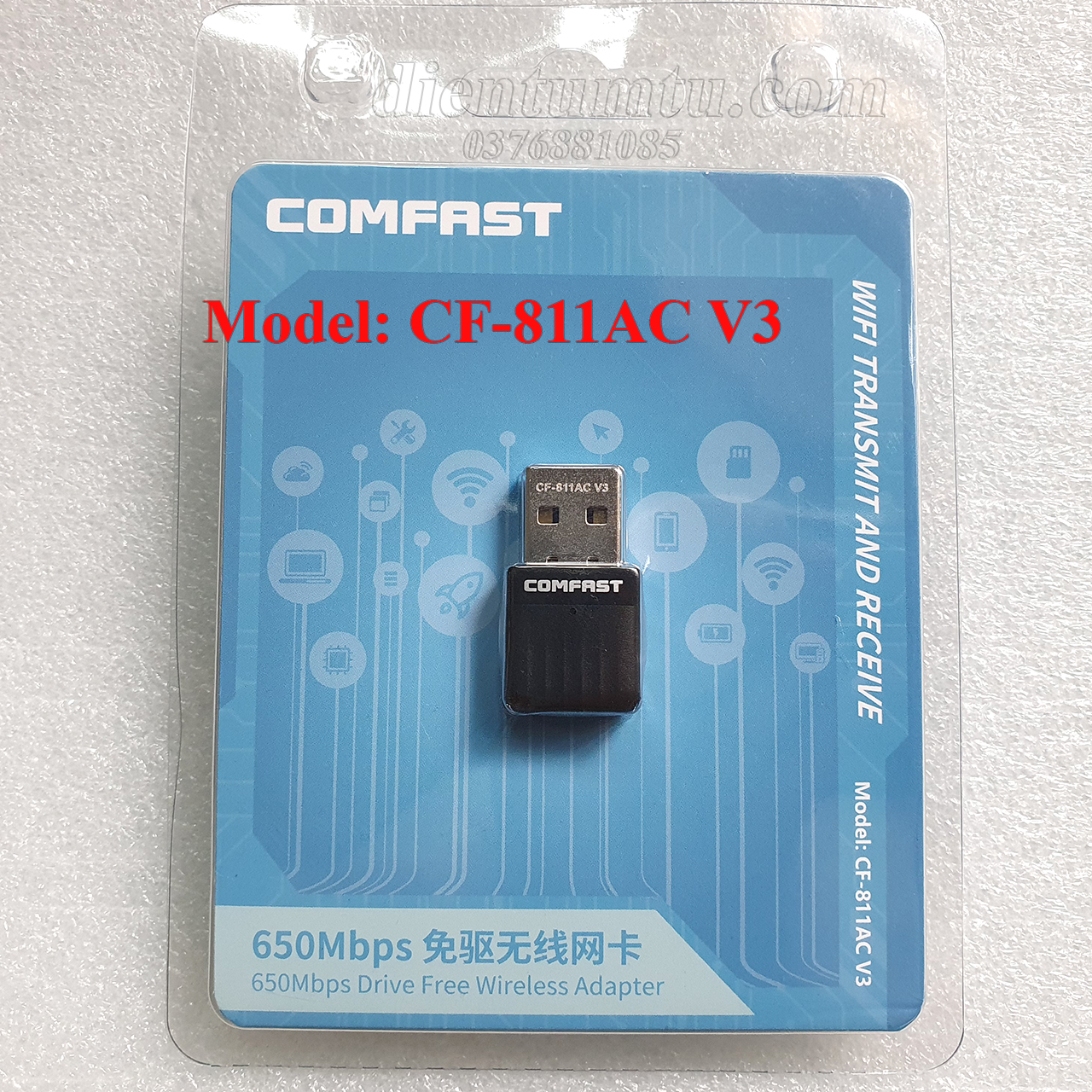 USB Thu WiFi Comfast CF-811AC có hỗ trợ 5Ghz
