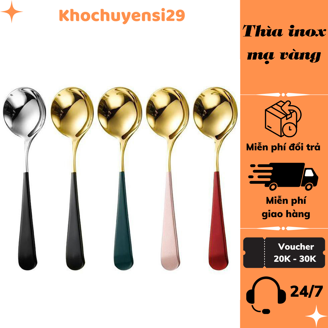 Muỗng thìa Inox mạ vàng sang trọng