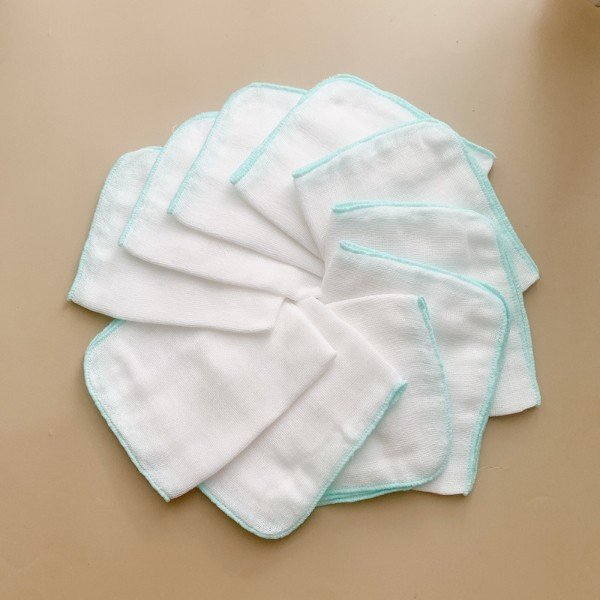 Set 10 Khăn Sữa Xô Gạc Nhật 5 Lớp Mềm, Thấm Hút Tốt Cho Bé Sơ Sinh - HOTGA
