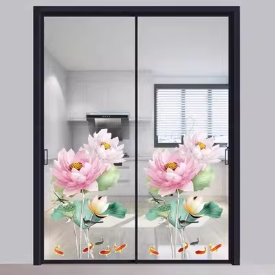 [HCM]DECAL DÁN TƯỜNG HOA SEN VÀ CÁ CHÉP 10
