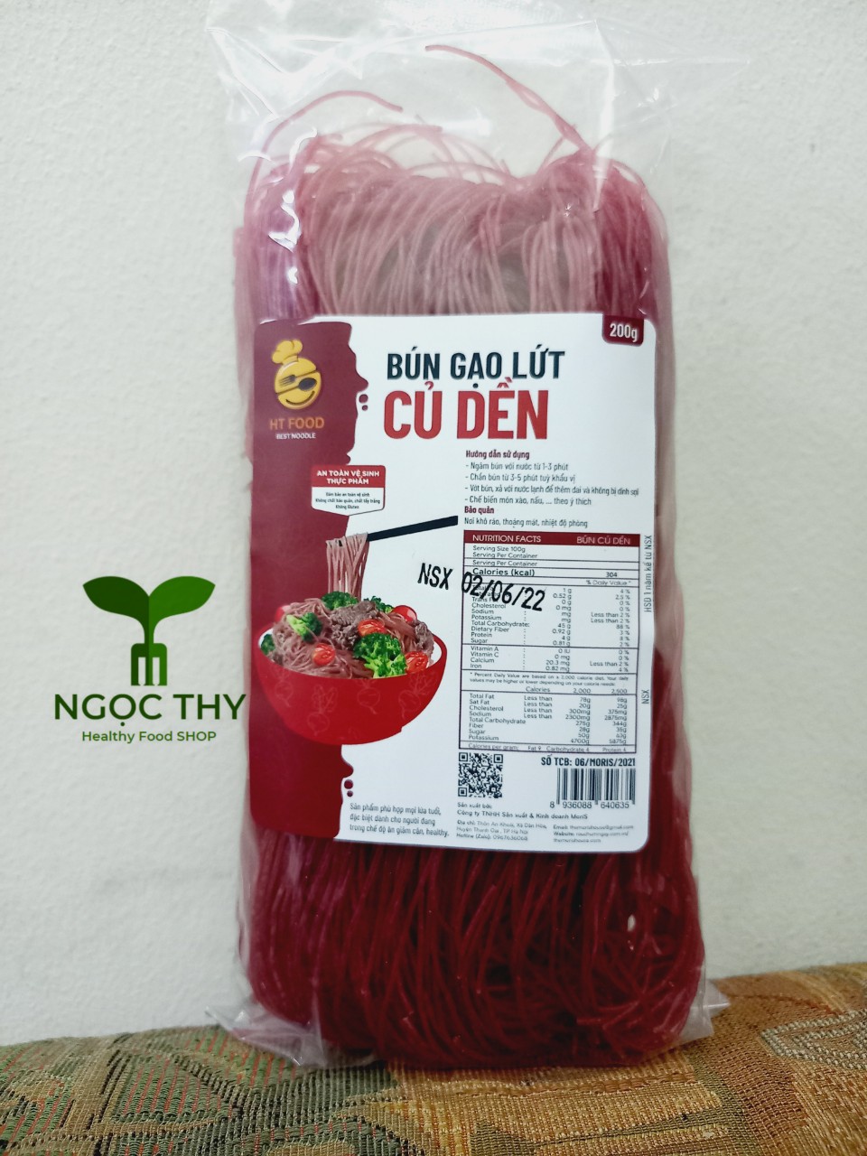 [Nguyên Minh] Bún gạo lứt củ dền (mì gạo lức củ dền) ăn kiêng eat clean