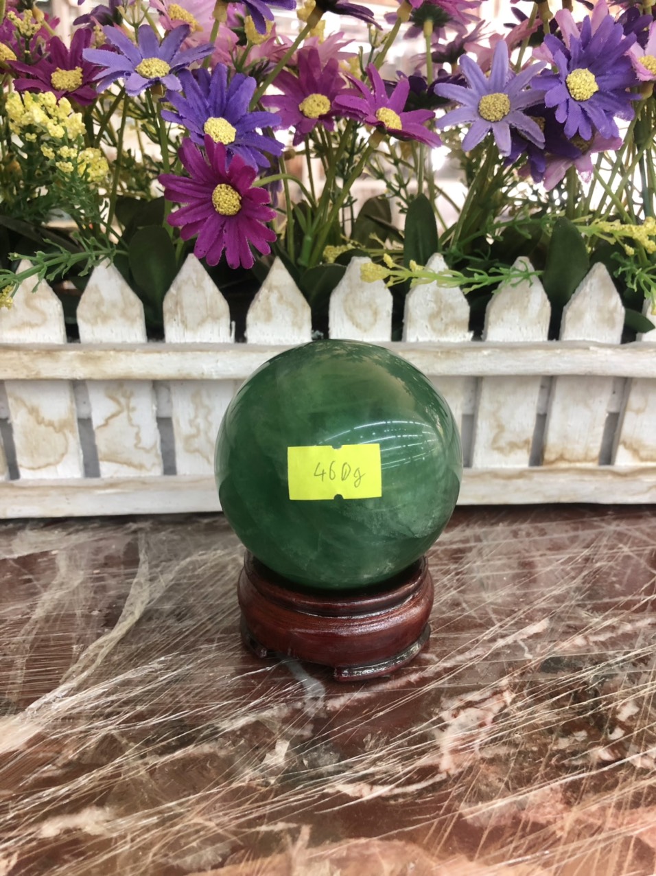 Quả cầu phong thủy đá thạch anh xanh - Đường kính 6cm