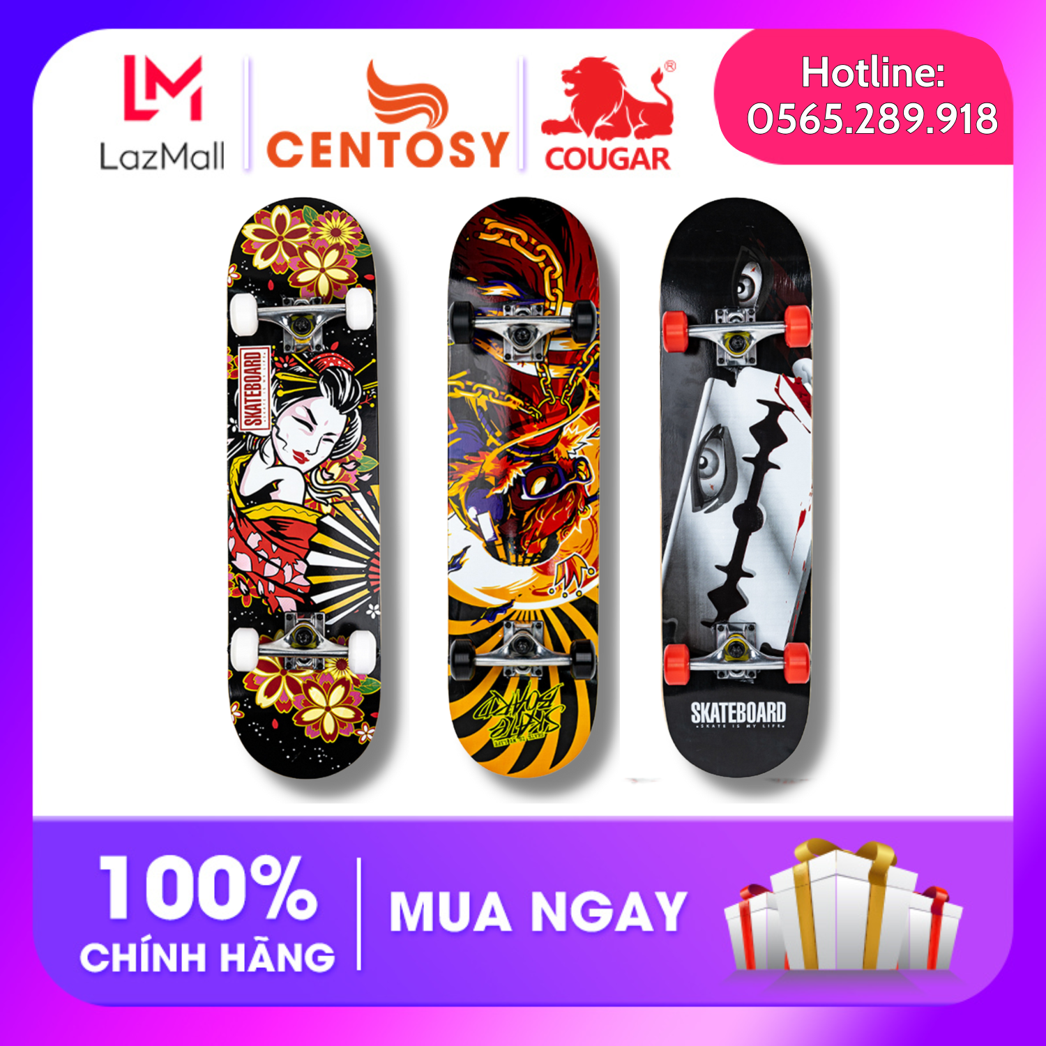 Ván Trượt Skateboard Centosy B tập Trick hình phong phú