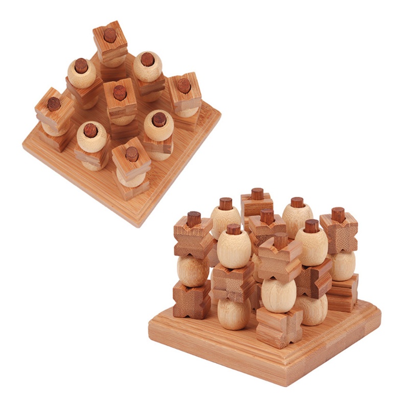 Bộ Đồ Chơi Cờ Tic-Tac-Toe 3d Bằng Gỗ Cho Bé