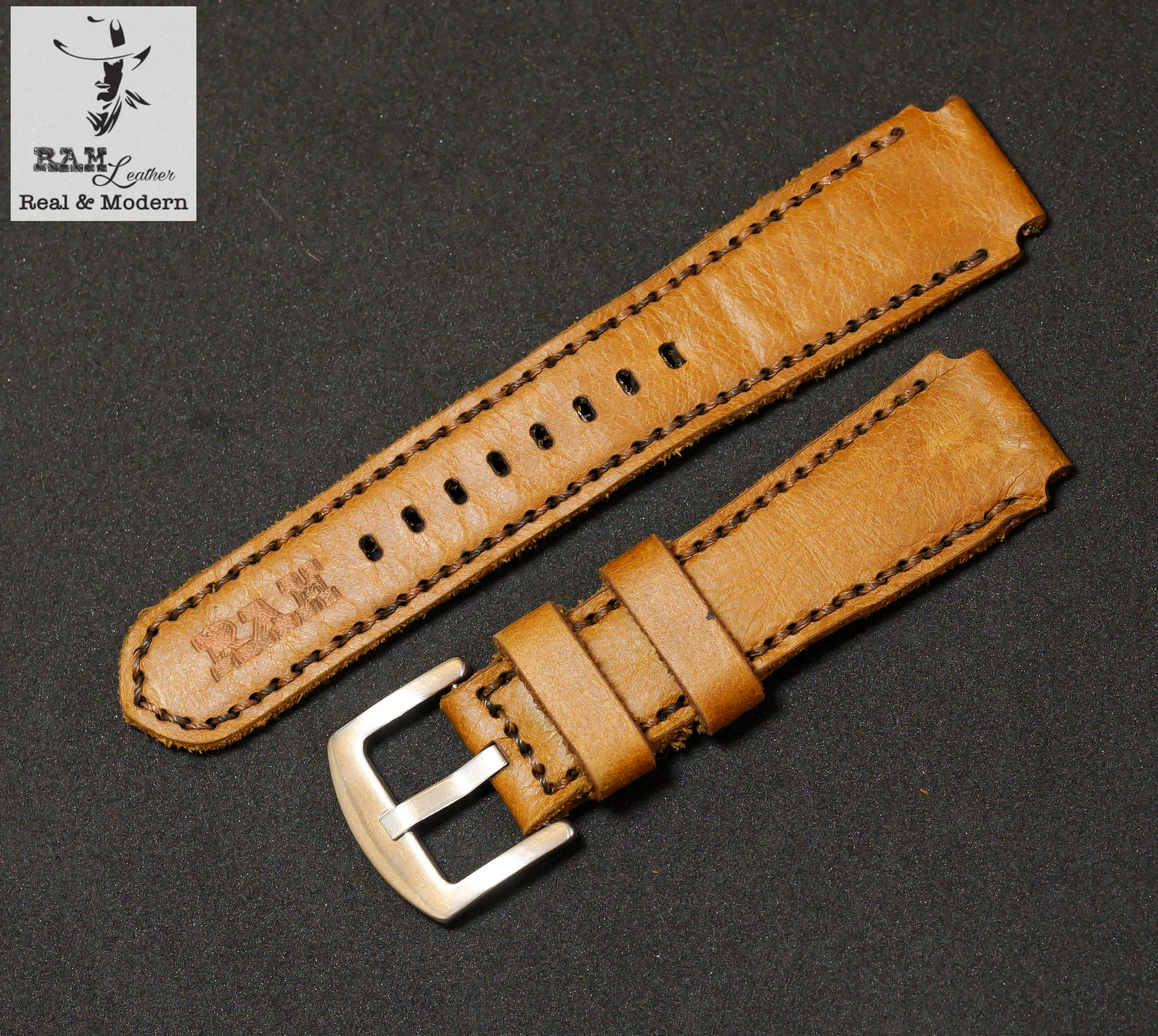 WATCH STRAPS DOUBLE COW LEATHER REAL