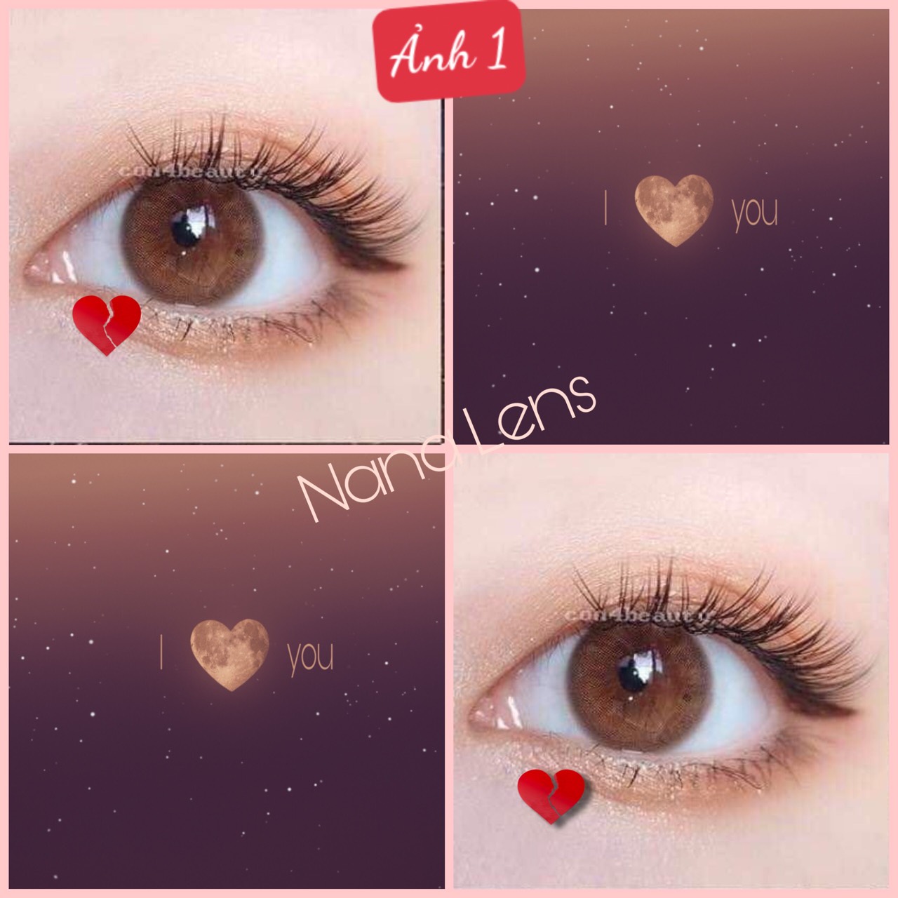 { Mẫu hót} 5 Mẫu lens nâu tây tự nhiên hot nhất hiện nay (0 đến 6 độ)  - sử dụng 1 năm tặng kèm khay (Nana lens)